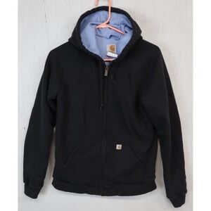 Carhartt Womens Black Hooded Thermal Lining Jacket WJ012 Size M (8-10) Full Zip